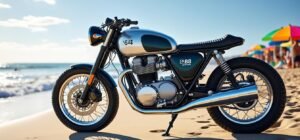 découvrez la moto électrique '64 de beachman, un chef-d'œuvre au design vintage alliant puissance et élégance. profitez d'une autonomie impressionnante de 88 km pour vos trajets quotidiens et vos aventures. adoptez un style rétro tout en respectant l'environnement !