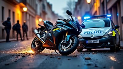 découvrez l'incident choquant à l'isle-d'espagnac où un motard ivre a percuté un agent de la police municipale avant de prendre la fuite à grande vitesse. enquête en cours pour retrouver le suspect.
