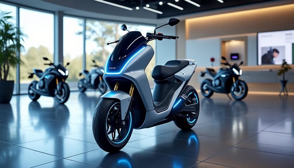 découvrez le nouveau scooter électrique bmw ce 04, alliant performance, design moderne et technologie de pointe, désormais disponible en concessions. ne manquez pas l'occasion de conduire l'avenir de la mobilité urbaine.