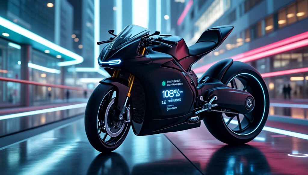 découvrez la nouvelle ducati électrique équipée d’une batterie à état solide signée quantumscape : une charge ultra-rapide de 10 à 80 % en seulement 12 minutes, pour une performance et une innovation révolutionnaires dans l’univers des motos.