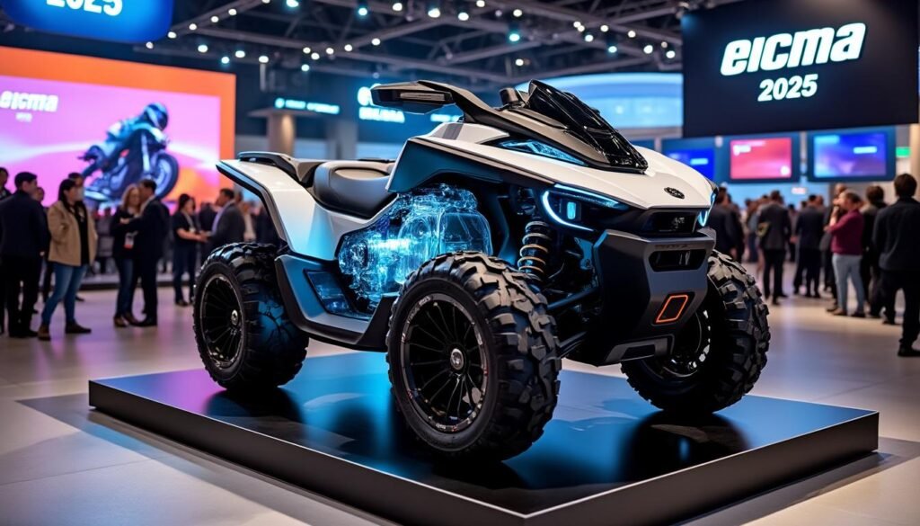 découvrez le tout nouveau can-am outlander entièrement électrique présenté par brp à l'eicma 2025 : performance innovante, respect de l'environnement et technologies de pointe pour une expérience de conduite inédite.