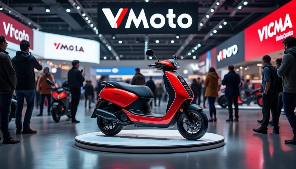 découvrez le tout nouveau scooter électrique présenté par vmoto à l'eicma 2025 : un modèle accessible, performant et pensé pour la mobilité urbaine. toutes les infos sur cette nouveauté à ne pas manquer.
