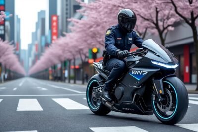 la police japonaise choisit la honda wn7 électrique pour ses patrouilles, envoyant un message fort en faveur de l'environnement et de la mobilité durable à travers le monde.