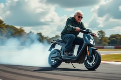 découvrez l'incroyable parcours d'un octogénaire qui a transformé sa passion pour la rue en une maîtrise impressionnante du drift sur scooter électrique.