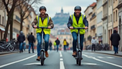 à lyon, le casque et le gilet réfléchissant deviennent obligatoires dès ce lundi pour les utilisateurs de trottinettes électriques.
