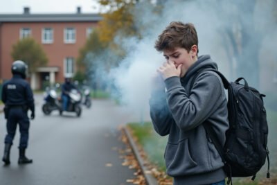 près de toulouse, un adolescent de 14 ans a été aspergé de gaz lacrymogène devant son lycée, dans une affaire liée à la convoitise de deux-roues.